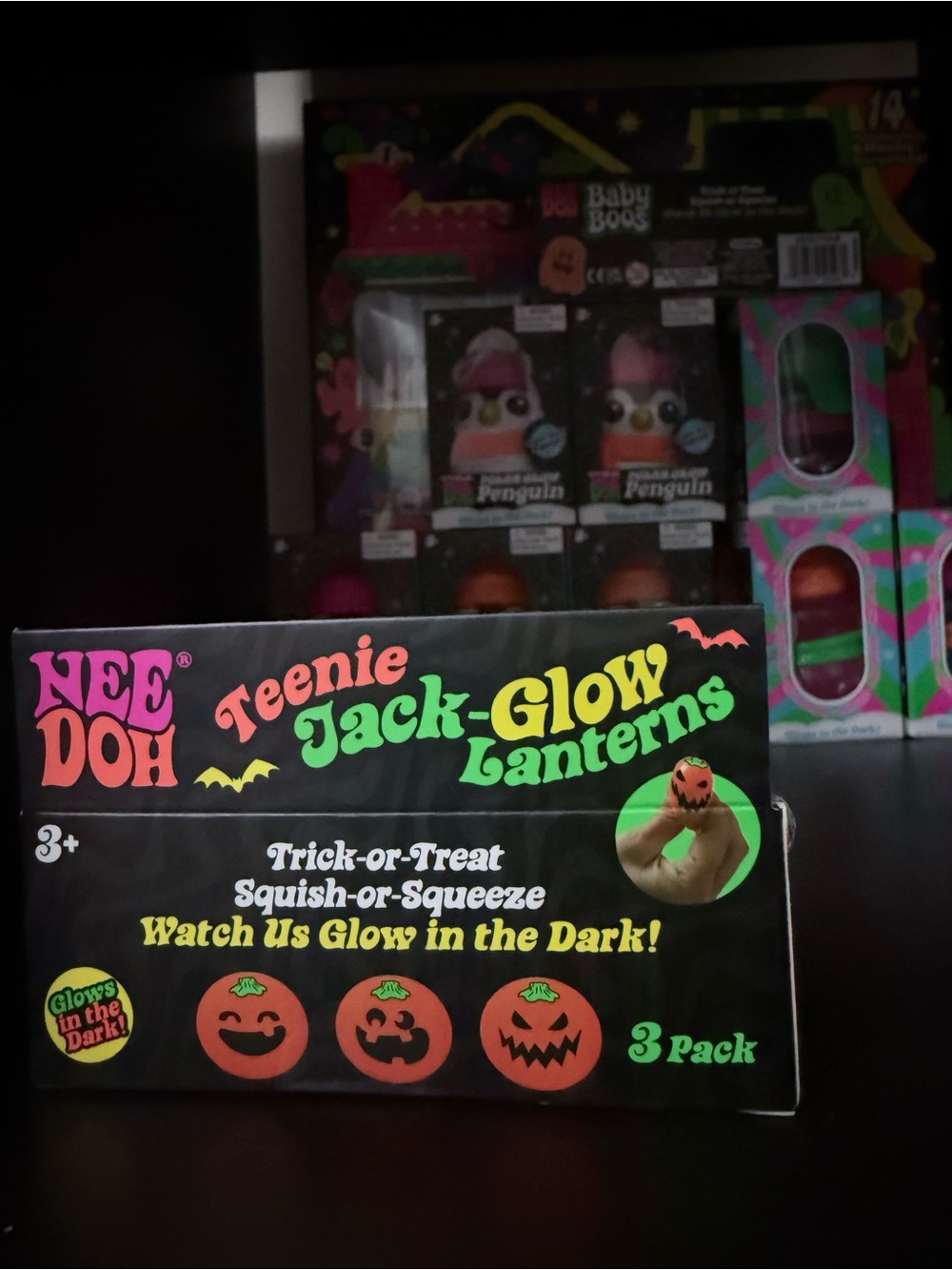 RARE NeeDoh Halloween 2026 Bundle Baby Boos + Teenie Jack Glow Lanterns NEW 👻🎃 - Picture 7 of 8